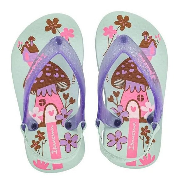 Chinelo Infantil Menina Ipanema Baby- Verde/ Rosa