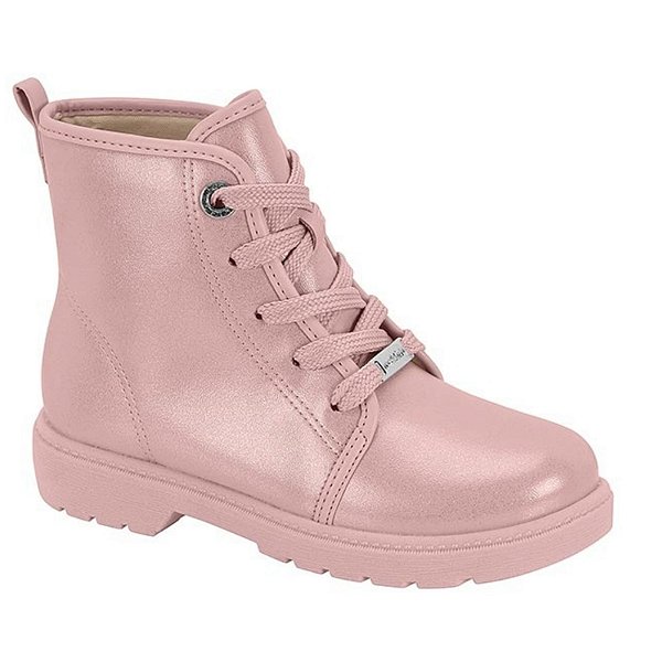 Bota Coturno Infantil Molekinha Brilho Paris Milano- Rosa