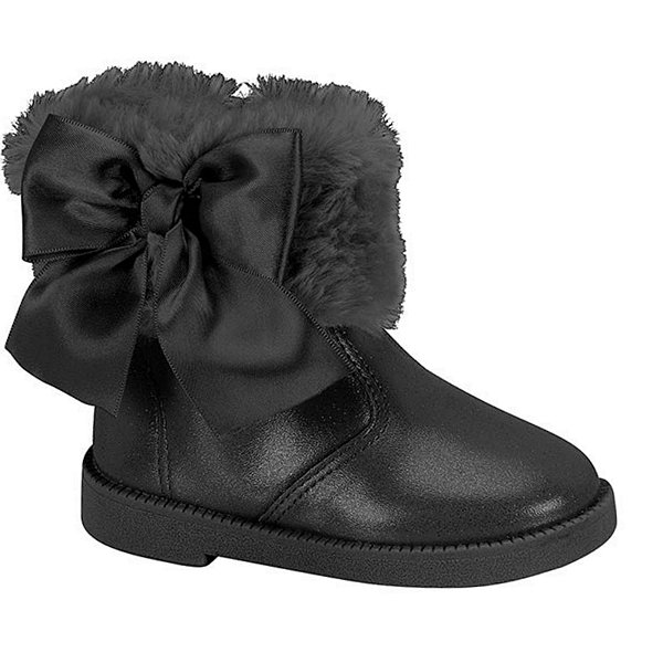 Bota Infantil Menina Molekinha Brilho Paris- Preto/ Gliter