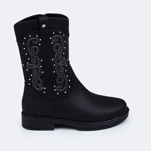 Bota Infantil Menina Pampili Safira- Preto