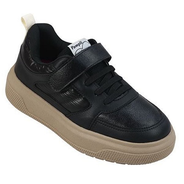 Tênis Infantil Menina Pampili XP24- Preto/Creme
