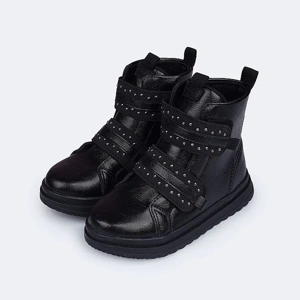 Bota Infantil Menina Pampili Flora- Preto