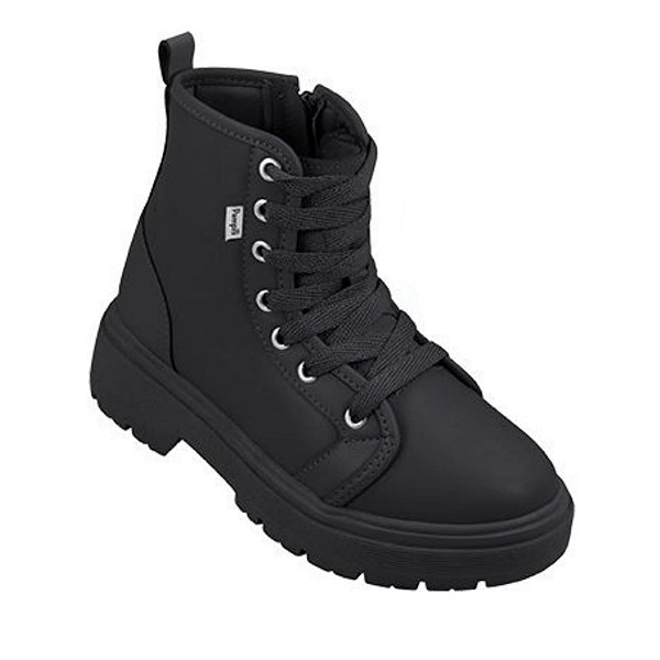 Bota Coturno Infantil Menina Pampili Duda- Preto/ Preto