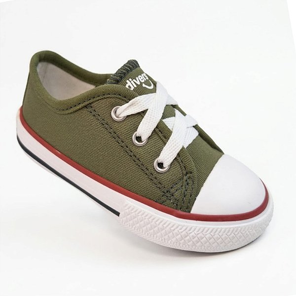 Tênis Infantil Menino Diversão Baby Canvas- Verde Militar