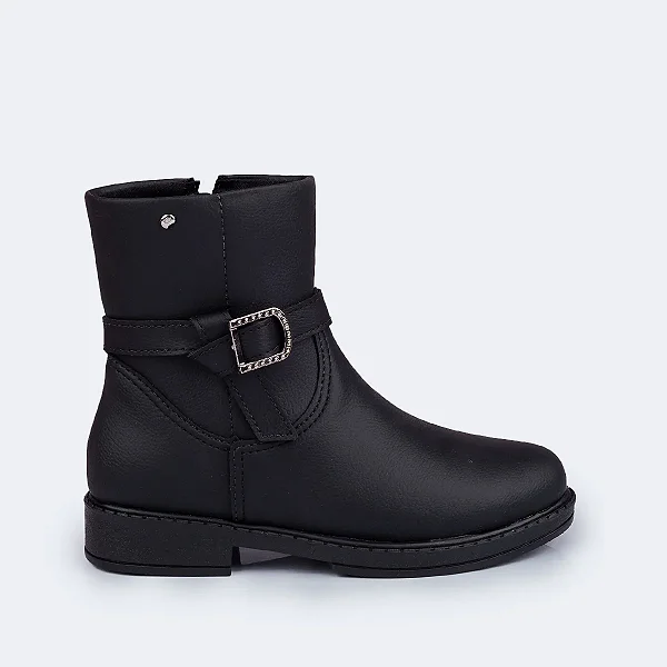Bota Infantil Menina Cano Curto Pampili Safira- Preto