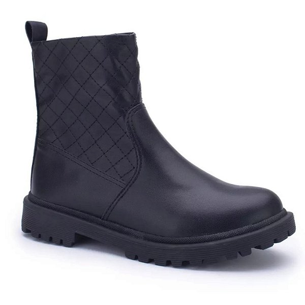Bota Coturno Infantil Menina Mini Sua Cia- Preto