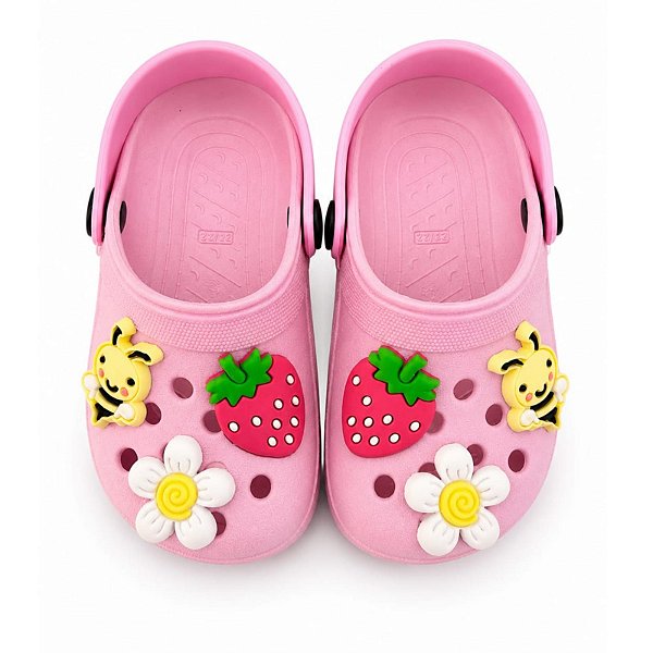 Babuche Infantil Menina Lua e Lua- Rosa Cristal