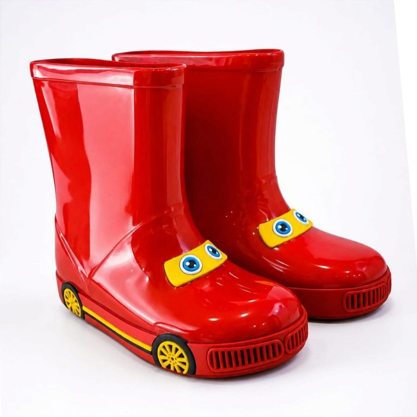 Galocha Infantil Menino Carros- Vermelho
