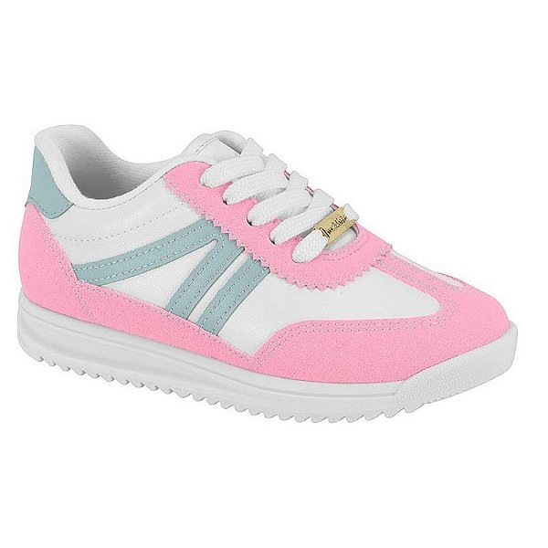 Tênis Infantil Menina Molekinha Turim Estelar- Rosa Ballet/ Glitter/ Azul