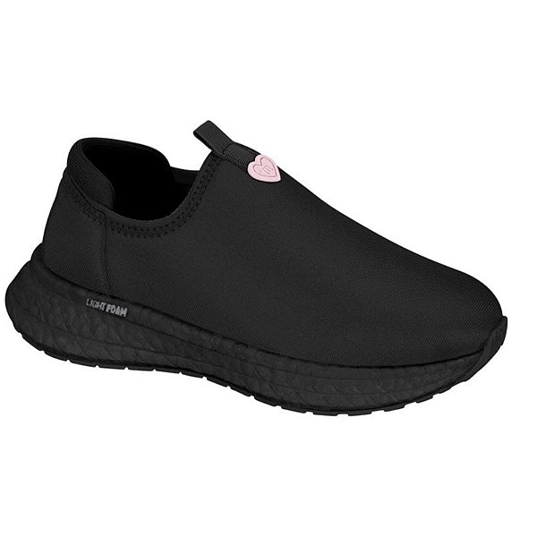 Tênis Infantil Menina Molekinha Slip Velvet- Preto/ Preto
