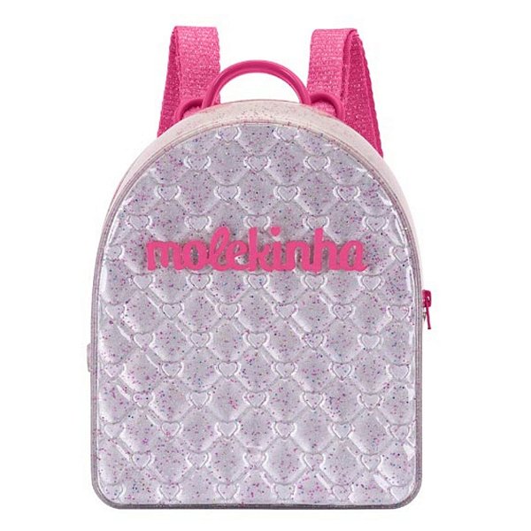 Mochila Infantil Menina Molekinha Lurex- Cristal/ Multicolor/ Prata