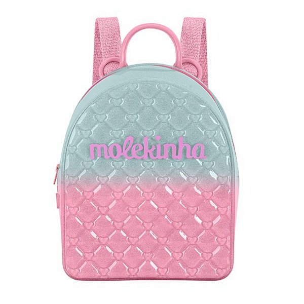Mochila Infantil Menina Molekinha Lurex- Rosa Ballet/Prata