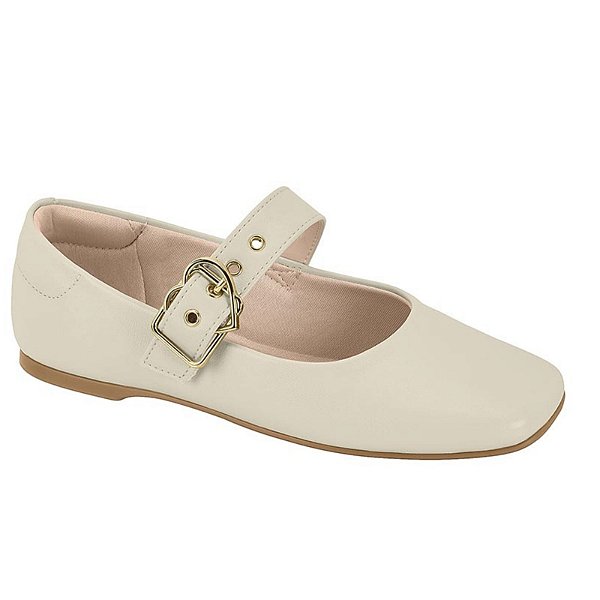 Sapatilha Infantil Menina Molekinha Turim Coração- Branco OFF