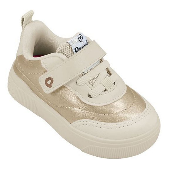 Tênis Infantil Menina Pampili Yumi- Nude/ Dourado