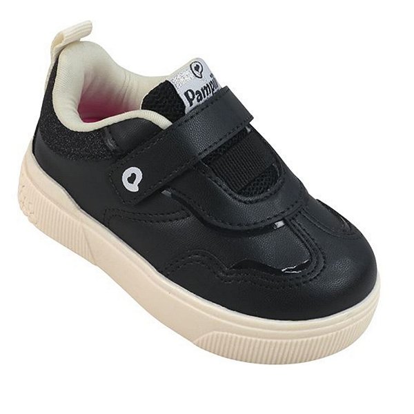 Tênis Infantil Menina Pampili Yumi- Preto/ Bege