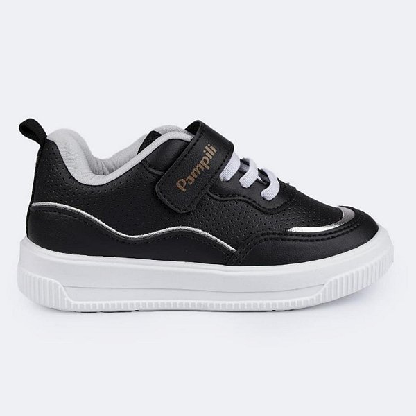 Tênis Infantil Menina Pampili UP- Preto/ Branco