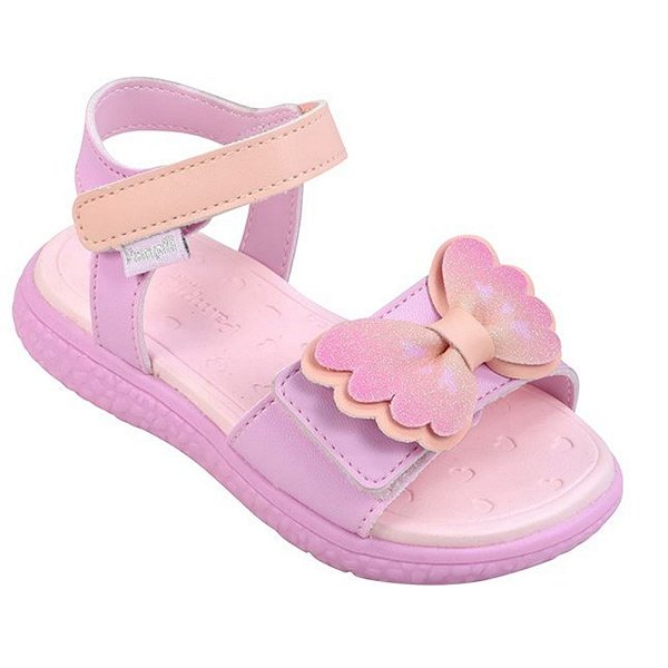 Sandália Infantil Menina Pampili Bia Borboleta- Rosa Danone