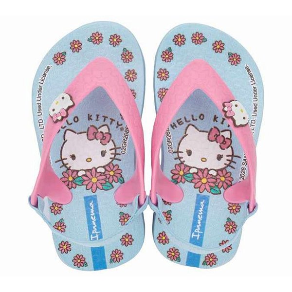 Chinelo Infantil Menina Hello Kitty Amore- Azul/ Rosa