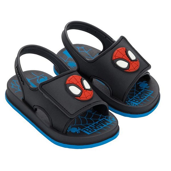 Sandália Infantil Menino Spider Baby- Preto/ Azul