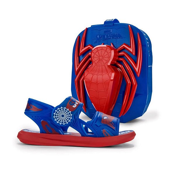Sandália Infantil Menino Homem Aranha Adventure Bag- Azul/ Vermelho