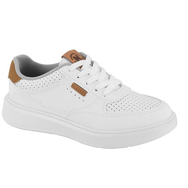 Tênis Infantil Menino Molekinho Flot- Branco/ Caramelo