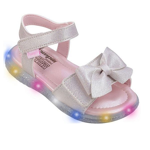 Sandália Infantil Menina Pampili Led- Rose