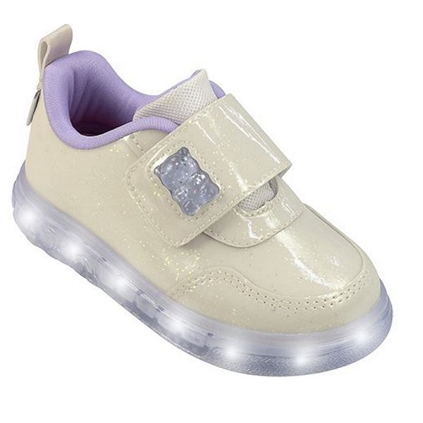 Tênis Infantil Menina Sneaker Led- Nude