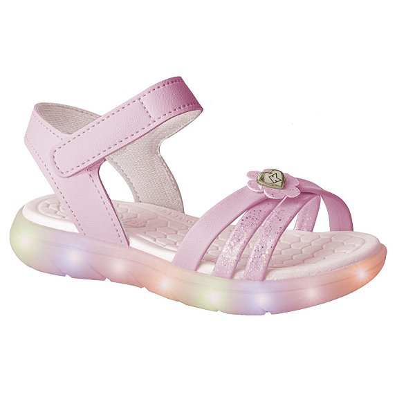 Sandália Infantil Menina Kidy Flex Led- Rosa