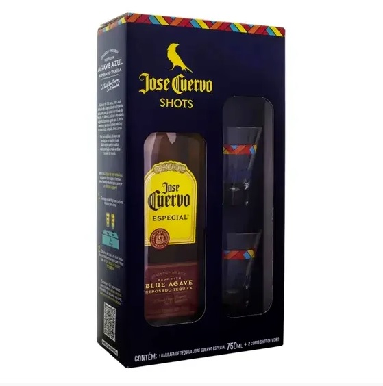 Kit Tequila José Cuervo Especial 750ml com 2 Copos de Shot