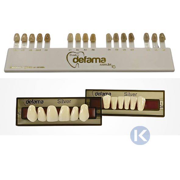 Dente 3 Camadas Cor A3 - SILVER - DeFama