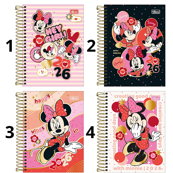 Agenda Espiral Diária Minnie 2026 Tilibra