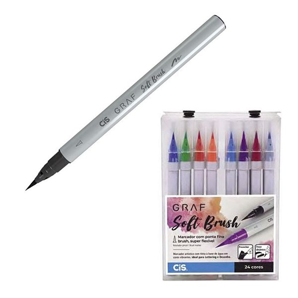 Caneta Brush Pen Soft CIS Graf ESTOJO C/24 cores