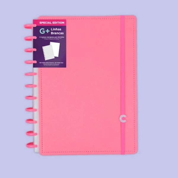 Caderno Inteligente G+ Linhas Brancas All Pink