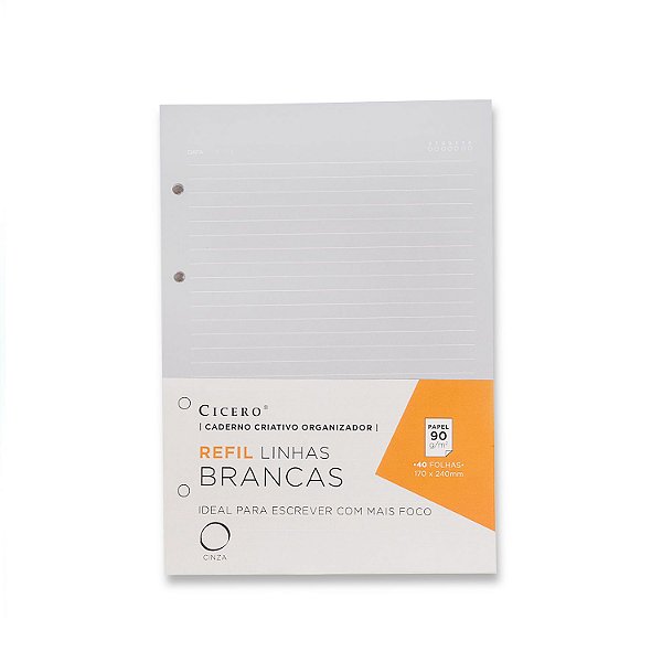 Refil Caderno Criativo Cicero Linhas brancas 40FLS 90g 17x24