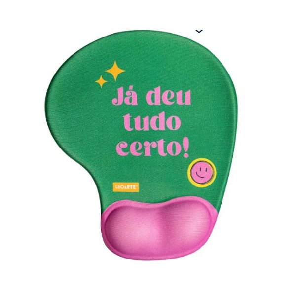 Mouse Pad Ergonômico Positive Vibes Feliz Leo Arte