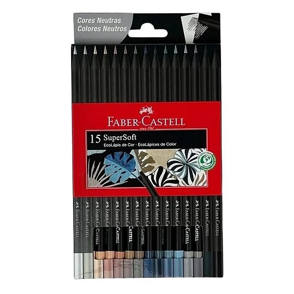 Lápis De Cor Faber-Castell Super Soft 15 Cores Frias