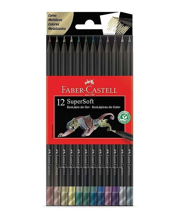 Lápis de cor SUPERSOFT 12 CORES METALICAS Faber-Castell