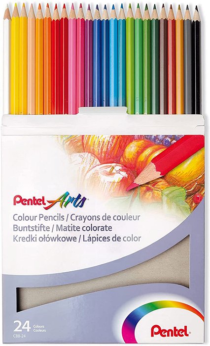 Lápis de cor 24 cores Pentel - Papelaria Grafitte - Papelaria Grafitte