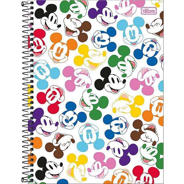 CADERNO UNIVERSITÁRIO 10M MICKEY RAINBOW 160 FOLHAS TILIBRA