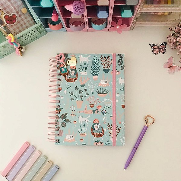Caderno Wire-o A5 Home Sweet Office 100 Folhas BUENDIA