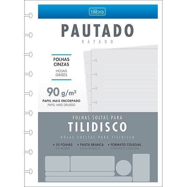 REFIL CADERNO TILIDISCO COLEGIAL L.BRANCA 90G TILIBRA