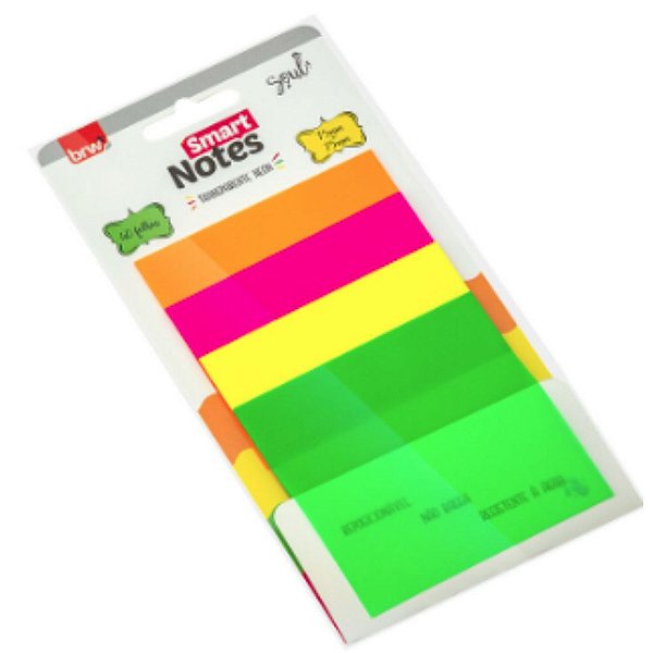 BLOCO SMART NOTES 76X76MM TRANSPARENTE NEON BRW