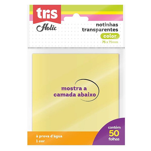 Notas Autoadesivas Transparente Holic Pop 50fls TRIS