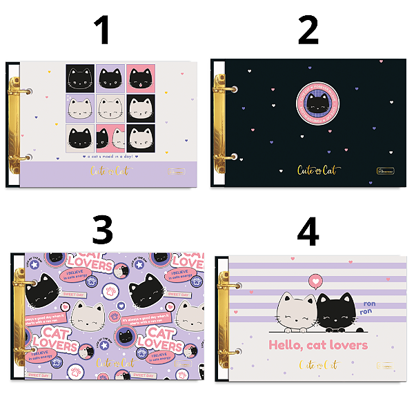 MINI CADERNO ARGOLADO CUTE CAT CADERSIL 5X8