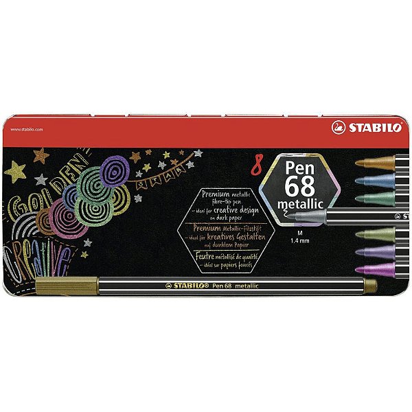 CANETA STABILO PEN 68 METALLIC 8 CORES 6808/8-32