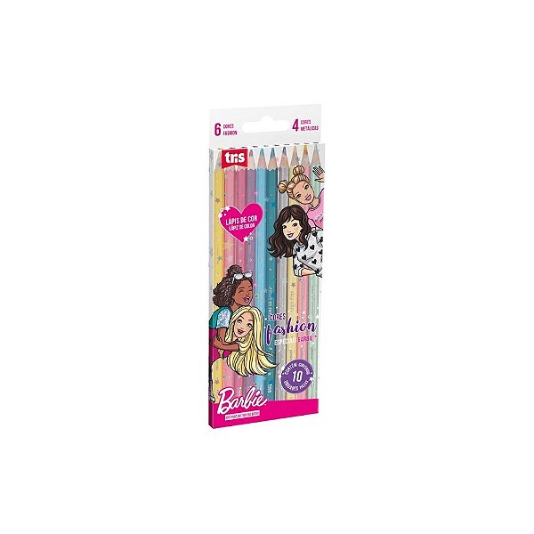 Lápis De Cor 10 Cores Barbie TRIS