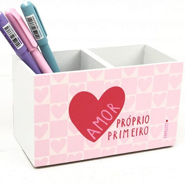 PORTA LÁPIS DUPLO AMOR PRÓPRIO PRIMEIRO PAPELOTE