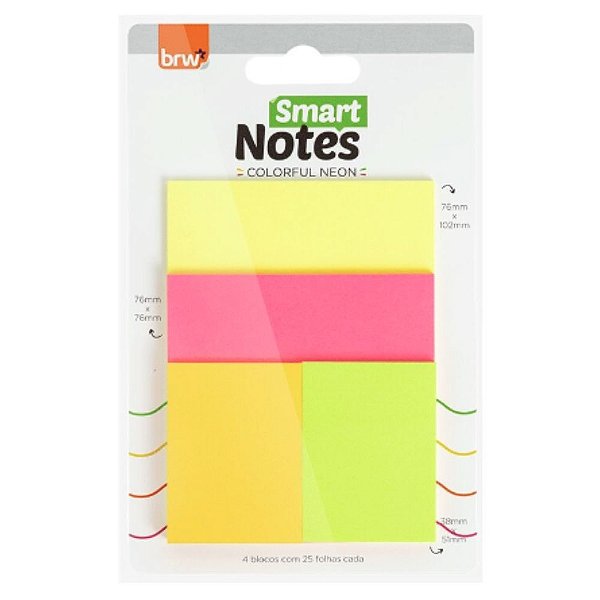 BLOCO SMART NOTES COLORFUL NEON BRW