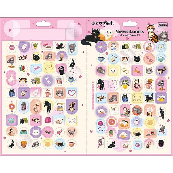 Adesivo Decorado Duplo G Purrfect Cats Tilibra