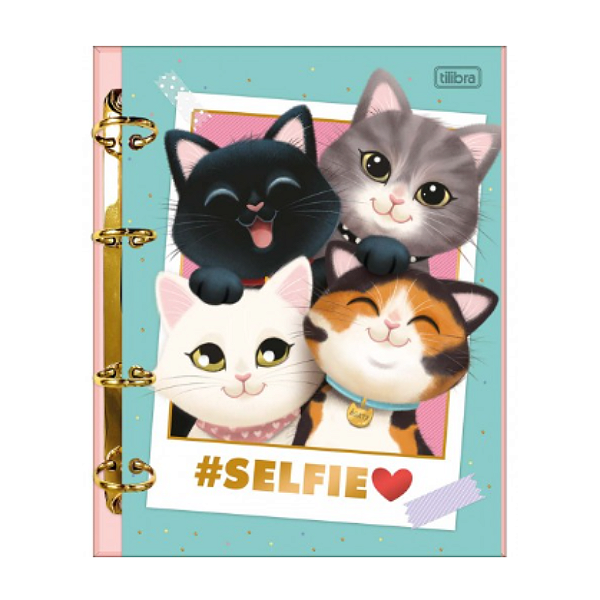Caderno Argolado Colegial Purrfect Cats 80 Folhas Tilibra